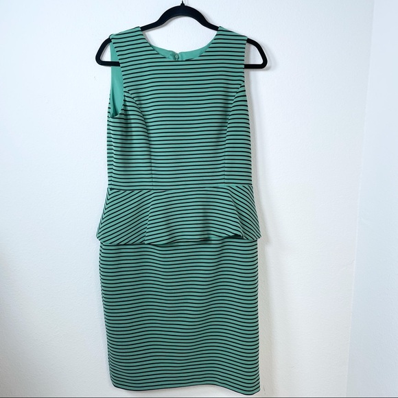 Nine West Green Striped Ruffle Dress - Picture 2 of 12